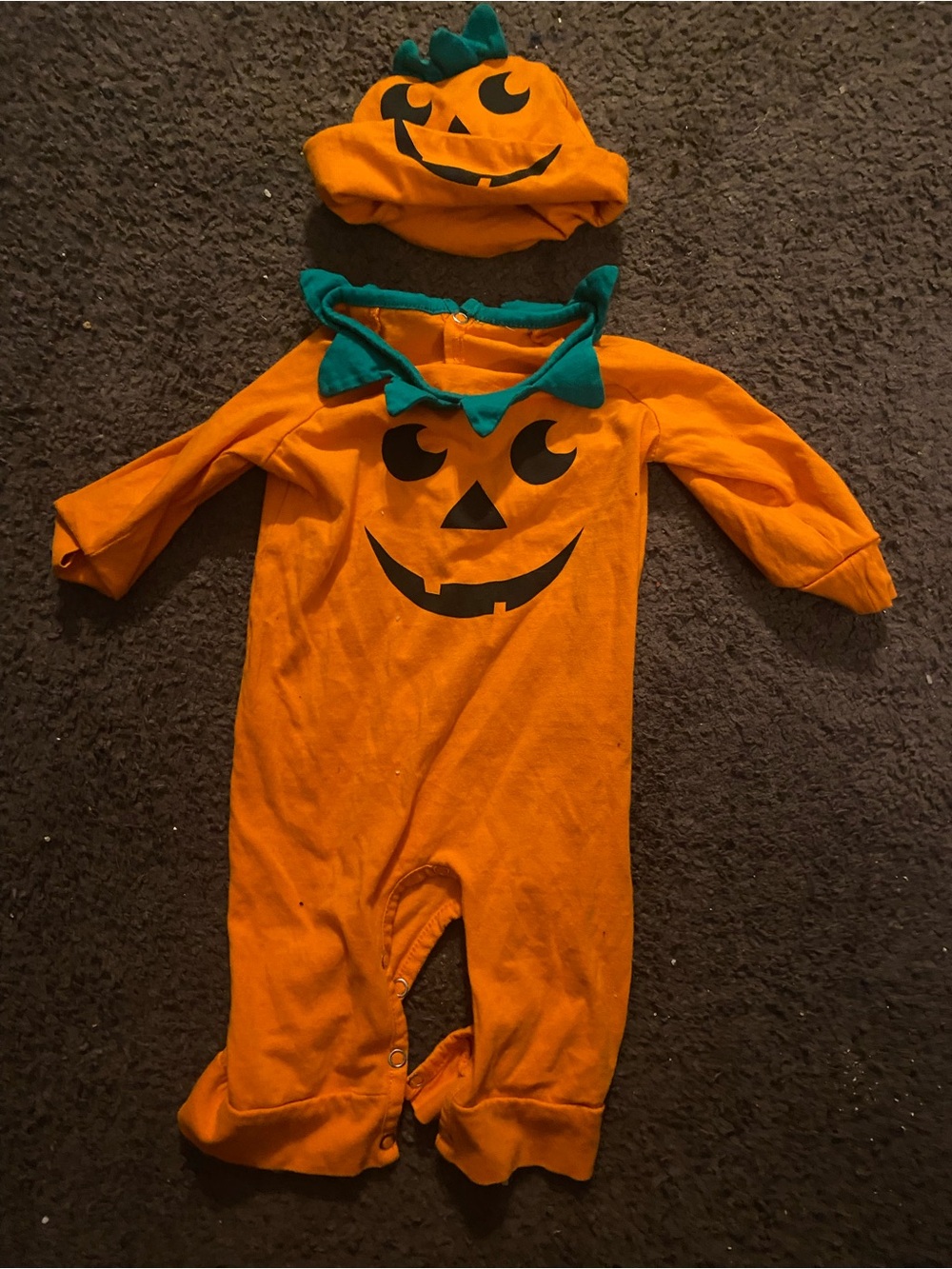 Orange Pumpkin Jumpsuit Halloween Costume - Kids